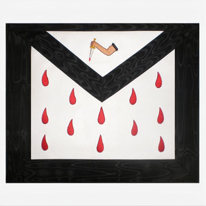 Delantal masónico del Rito Escocés de 9.º Grado AASR, diseño de cuero bordado a mano, ribete negro, insignia simbólica ceremonial. - Product Image 3