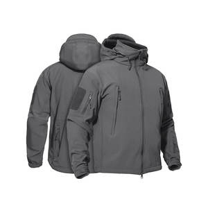 Men's Zip Up Softshell Jacket Warm <b>Thermal</b> Softshell Fabric Construction with Detachable Hood - Blank Plain No Logo for Work Uni - Product Image 1