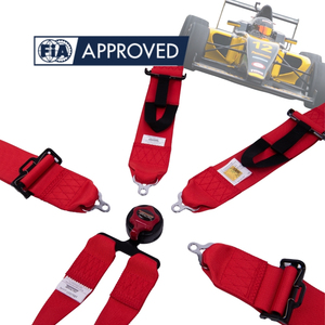 Ceinture de sécurité de course certifiée FIA 8853, rouge, harnais 6 points, 16 couleurs disponibles, vente en gros pour équipement de sécurité automobile sur circuit - Product Image 3