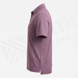 Wholesale Men's <b>Striped</b> Knitted <b>Polo</b> <b>Shirt</b> Short Sleeve Casual Design Regular Fit - Product Image 3