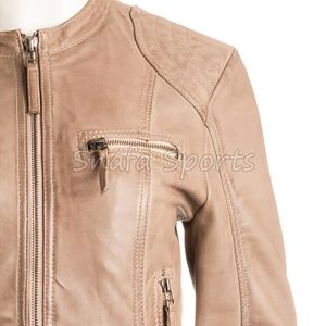 Veste Courte en Cuir Moderne pour Femme – Manteau Élégant Coupe Slim Tendance Style Motard pour l'Hiver - Product Image 3