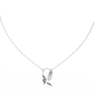 Dangler Collier pendentif en diamant Moissanite taillé avec serti mariage en or blanc 14 carats Original 18 carats - Product Image 3