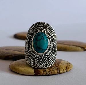 Natural Blue <b>Turquoise</b> 925 Sterling Silver Handmade Designer <b>Ring</b> Elegant Gemstone Statement Jewelry Boho <b>Ring</b> for Women Gift - Product Image 3