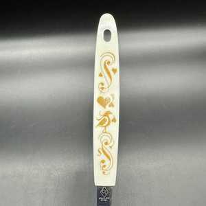 Cuillère de service vintage en acier inoxydable, motif oiseaux et cœurs, finition or blanc, pour mélanger et pâtisser - Product Image 6