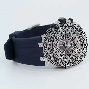 Reloj Cuadrado de Plata con Incrustaciones de Moissanita, Unisex, de Lujo, Marca AMBER JEWELS, Movimiento de Cuarzo Analógico CITIZEN, Esfera de Cristal de Zafiro, 46 mm - Product Image 4