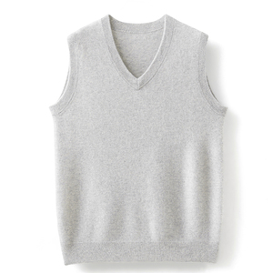 Gilet pull tricoté VIBE SEWN pour homme, col en V, épaules dénudées, rayé, 100 % acrylique, épais, anti-boulochage, respirant, pour l'hiver - Product Image 2