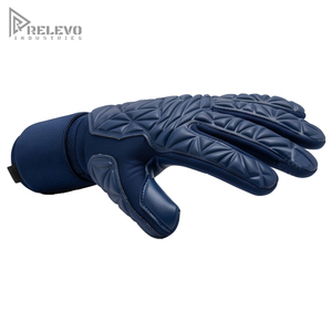 OEM Custom Goalkeeper <b>Gloves</b> 4mm Contact Latex Palm Neoprene Body Geometric Silicone Punch Zone Elastic Wrap Strap - Product Image 1