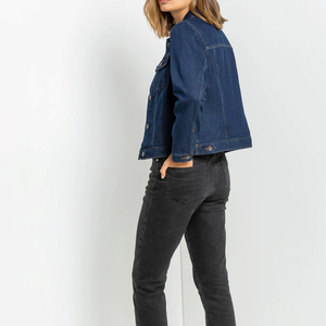 Latest OEM Cheap Price Women's Casual Long Sleeve <b>Denim</b> <b>Jacket</b> Breathable Warm Stylish <b>Customized</b> <b>Denim</b> <b>Jacket</b> for Ladies - Product Image 2