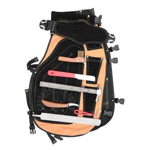 Kit d'outils de fermeur avec tablier de fermeur en cuir rembourré, râpe, couteau à sabots courbé, marteau, outil de ramassage et brosse métallique - Product Image 1