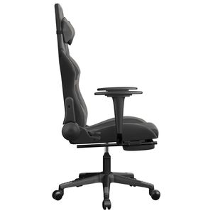 Chaise de jeu en similicuir noir et gris avec structure en métal, contreplaqué et plastique, durable et élégante pour les joueurs professionnels - Product Image 5