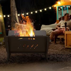 3-in-1 Black Stove Wood Burning <b>Firepit</b> Quick Assembly Coffee <b>Table</b> with Carrying Bag for Outdoor Entertaining - Product Image 2