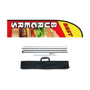 Kit de Mástil para Bandera Publicitaria con Temática Política para Restaurante de Hamburguesas, con 1 Bandera y 1 Mástil para Promoción Comercial al Aire Libre - Product Image 1