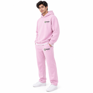 Private Label Cotton Rich Hooded Elastic Waist Fleece Men's Tracksuit Jacket <b>Trouser</b> Set Custom Embroidery Heat-Transfer Printed - Product Image 1