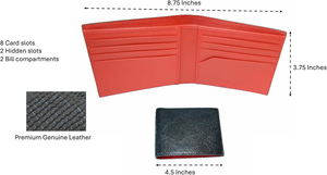 Genuine Trifold Leather <b>Wallet</b> High Quality Men New Arrival Customizable Multiple Card Slots OEM Polyester Lining <b>RFID</b> <b>Blocking</b> - Product Image 4