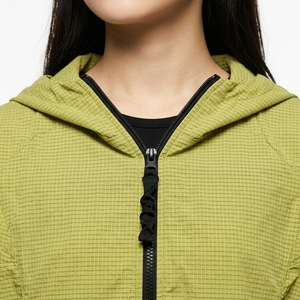 Veste en molleton gaufré de couleur unie pour femme, col montant, manches longues, fermeture éclair, vêtement d'extérieur d'automne, 100 % polyester - Product Image 6