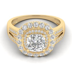 Bague de fiançailles REYES avec halo de moissanite taille brillant de 2,69 carats, en argent sterling 925 de haute qualité, cadeau de mariage, bijoux fins - Product Image 1