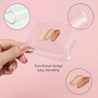 Palet Kosmetik Akrilik Transparan Genggam Permukaan Halus untuk Memudahkan Pencampuran Gel Nail Art, Pigmen Foundation, dan Pencampuran Pigmen untuk Seniman