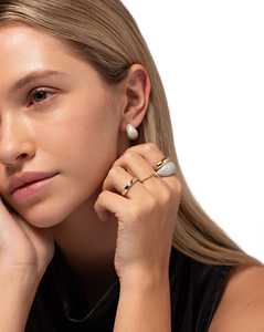 Diamond Cloud Earrings Pave Set Friction back Dainty Minimalist Everyday Wear Tiny Wedding Statement <b>Studs</b> 14K 18K Solid Gold - Product Image 6