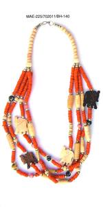 Collier bohème en perles d'os avec pendentif à pompon, chaîne multicolore en perles d'os, bijoux unisexes au meilleur prix de gros - Product Image 6