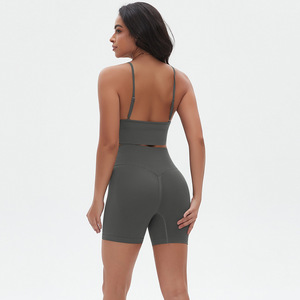 Conjunto Deportivo para Mujer, Top Elástico y Pantalones Cortos de Cintura Alta, Ropa Deportiva para Entrenamiento y Ejercicio - Product Image 5