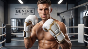 Guantes de Boxeo de Cuero Blanco Dorado con Diseño de Logotipo Personalizado, Equipo de Entrenamiento Profesional - Modelo Dumela International DI-BG-26 (Personalizable) - Product Image 3