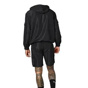 2026 2 pièces Streetwear coupe-vent Shorts ensembles personnalisé imperméable coupe-vent fermeture éclair veste et shorts ensembles - Product Image 5