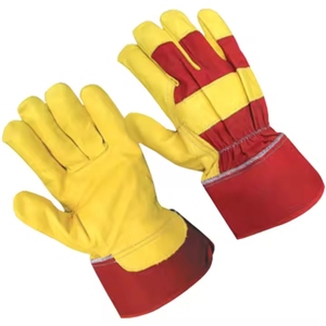 Gants de travail en cuir de chèvre de haute qualité, résistants à l'abrasion et aux perforations, pour la construction. - Product Image 1