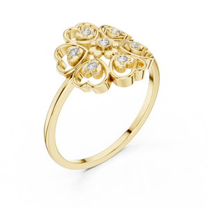 แหวนเพชรทรงกลมมินิมอลสำหรับผู้หญิง ทองคำแท้ 14k เหมาะสำหรับเป็นของขวัญ งานหมั้น วันครบรอบแต่งงาน - Product Image 3
