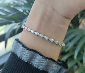 Pulsera de Moissanita VVS con Corte de Pera, Engaste de Garra en Plata de Ley 925, Joyería Clásica de Boda para Mujer - Product Image 2