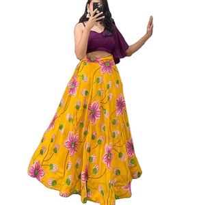 El último diseñador Faux Georgette Bordado Secuencia Hilo Trabajo Lehenga Choli Por Fab Zone - Product Image 1