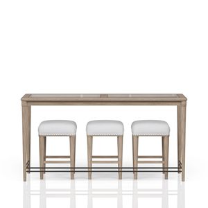 Tavolo Console con 3 Sgabelli in Vetro Satinato per Ambienti Bar - Product Image 5