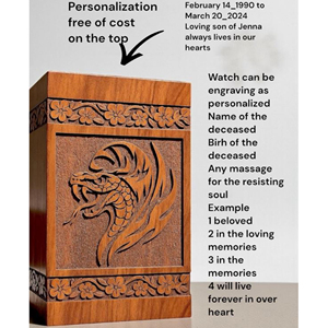 Handcrafted Wooden Cremation Urn: Tree & Bee Carving, Personalized <b>Memorial</b> <b>Box</b> urn <b>Memorial</b> <b>Keepsake</b> by AYAANS - Product Image 3