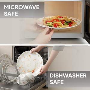 Service de table 18 pièces pour 6 personnes |   Ensemble de vaisselle en verre blanc sans cendres d'os, assiettes et bols, pour usage quotidien, repas et cadeaux - Product Image 3