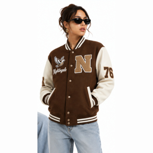 Custom Letterman <b>Jacket</b> Wool Body <b>Leather</b> Sleeve Varsity Bomber Clubs Teams School Uniforms <b>Jacket</b> Outerwear Streetwear - Product Image 4