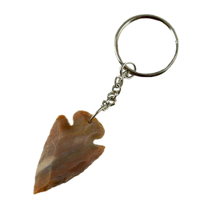 Porte-clés en forme de pointe de flèche naturelle 2026, en agate gravée, pour la guérison - Product Image 2