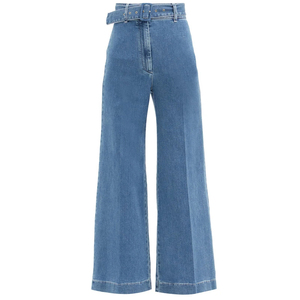 Jeans de mezclilla de cintura media elegantes para mujer de talla grande, pantalones cargo transpirables con bordados, lavados, con cierre de cremallera, corte regular, casuales - Product Image 2