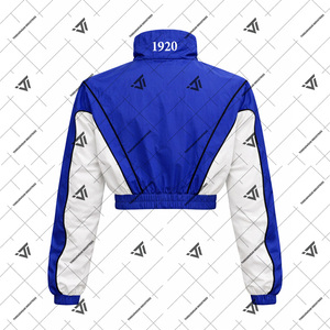 Wholesale Greek Zeta Phi Beta ZPB Embroidered Colorblock Windbreaker Crop <b>Jacket</b> Greek Paraphernalia - Product Image 2