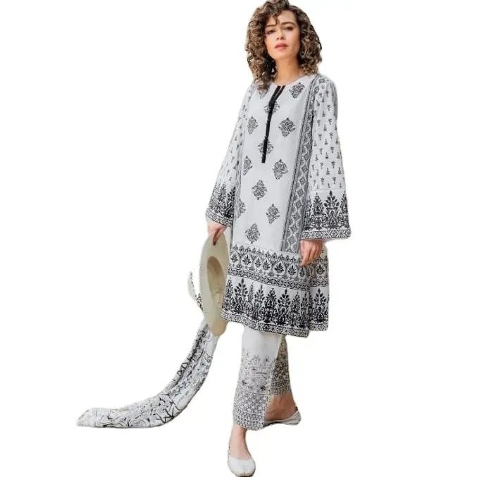 Desain Salwar Kameez Wanita, Putih untuk Koleksi Lebaran dan Pernikahan Salwar Kameez Di India dan Pakistan Pakaian Gaya