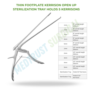 Rongeur Kerrison de Placa Delgada para Abertura de 8 y 10 Pulgadas, Instrumento Quirúrgico Neuroespinal para Corte Óseo y Laminectomía - Product Image 2