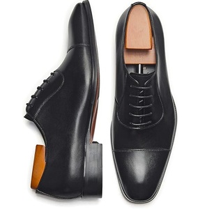 Zapatos de Vestir de Cuero Teñido en Negro Transpirables de Última Moda 2026 para Hombre, Oxfords con Cordones, Zapatos Negros de Cuero Casuales para Caminar - Product Image 2