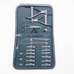Matte Black Color Most Selling Hair Extension Tools Kit Surgical Grade Stainless Steel Included Scissors <b>Pliers</b> Looping Hook <b>Set</b> - Product Image 6