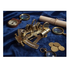 Réplica de Sextante de Latón Chapado en Oro, Productos Náuticos, Instrumento de Navegación Vintage, Recuerdo en Relieve para Coleccionistas - Product Image 6
