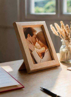 Cadre photo en bois de noyer personnalisé avec logo, écologique, style créatif et simple, taille personnalisée, vertical pour mur et présentation, décoration intérieure