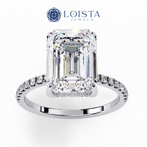 LOISTA แหวนหมั้นเพชรทรงเอเมอรัลด์ แพลตตินัม สี D ธรรมชาติ ได้รับการรับรองจาก GIA เครื่องประดับสตรีคลาสสิก - Product Image 5