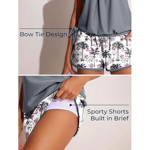 Conjunto de Dos Piezas para Mujer, Top y Shorts de Baño, Ligero, Transpirable, de Secado Rápido, en Spandex/Poliéster, para Natación y Deportes Acuáticos - Product Image 5