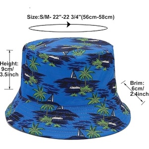 Wholesale Custom Men Women Cute Cartoon Pattern All Over Printing Double-sided Fisherman Cap Summer Sun Shade Bucket <b>Hat</b> - Product Image 3