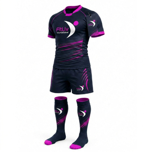 Ventes en gros d'ensembles d'uniformes de rugby pour adultes unisexes, vêtements de sport respirants et durables en polyester, design de logo personnalisé, sublimation - Product Image 4