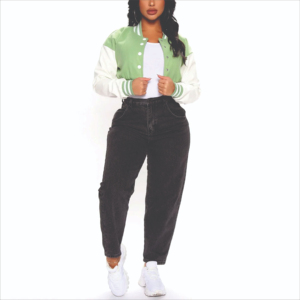 Fully Custom Design Women Cropped Varsity Jackets Wholesale Baseball Letterman Jackets Crop Top Bomber Varisty Jackets - Product Image 1