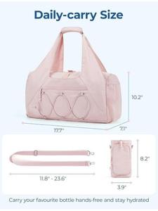 Sac de sport portable unisexe pour la gym et les voyages, grande capacité, en nylon imperméable, avec poche pour bouteille d'eau, fermeture éclair, léger - Product Image 4