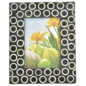 Modern <b>Black</b> Wooden <b>Photo</b> <b>Frame</b> With Resin Inlay Diamond Texture Handcrafted Picture <b>Frame</b> For Home Decor - Product Image 4